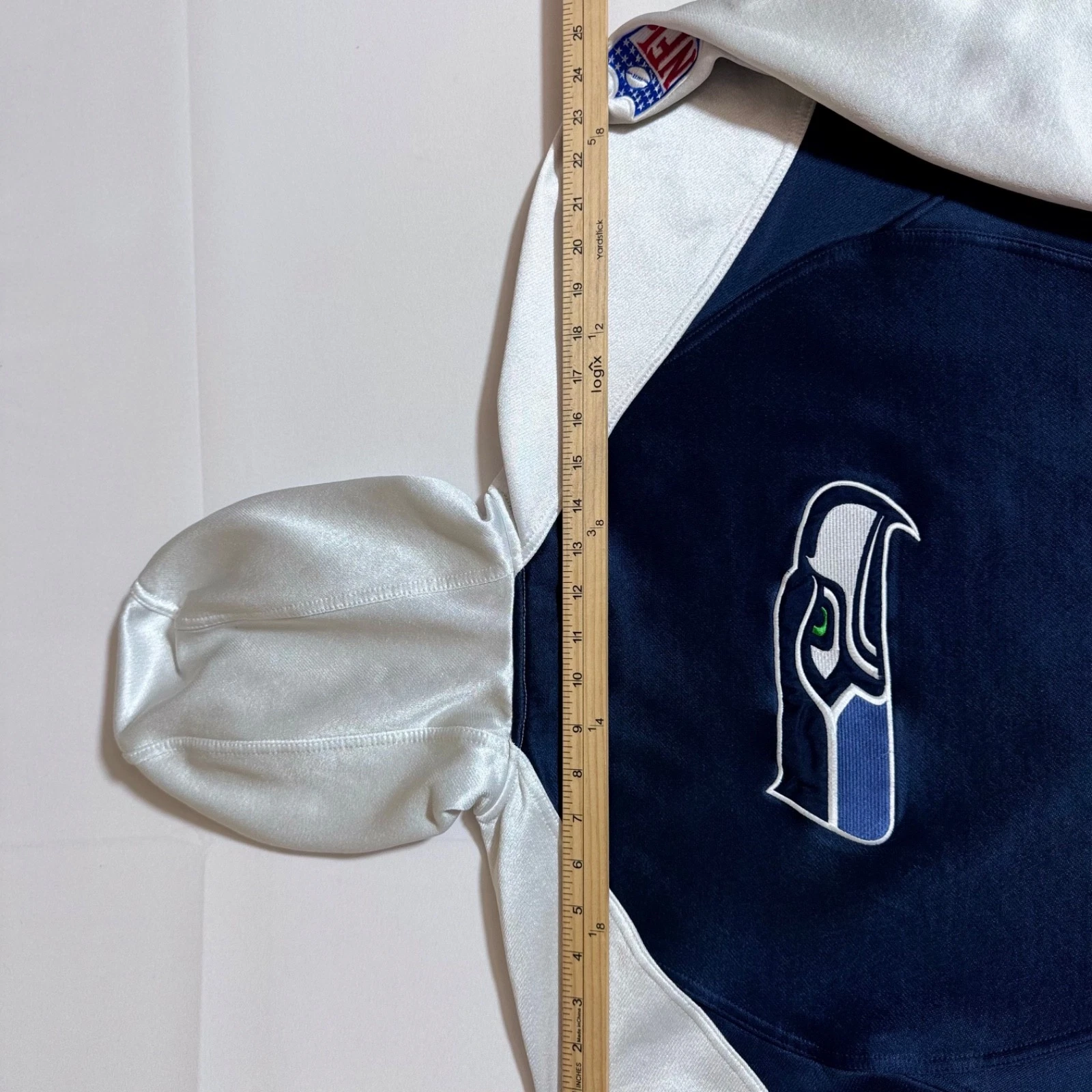 Reebok, vintage hoodie, NFL, Seahawks, graphic, logo, white, male, Large - product detail image 9