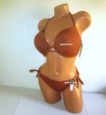 VICTORIA SECRET SWIM 38D Bombshell Push Up Top Bikini Set 2 Cup Diamante Bling