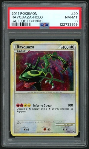 2011 POKEMON RAYQUAZA-HOLO CALL OF LEGENDS #20 PSA 8