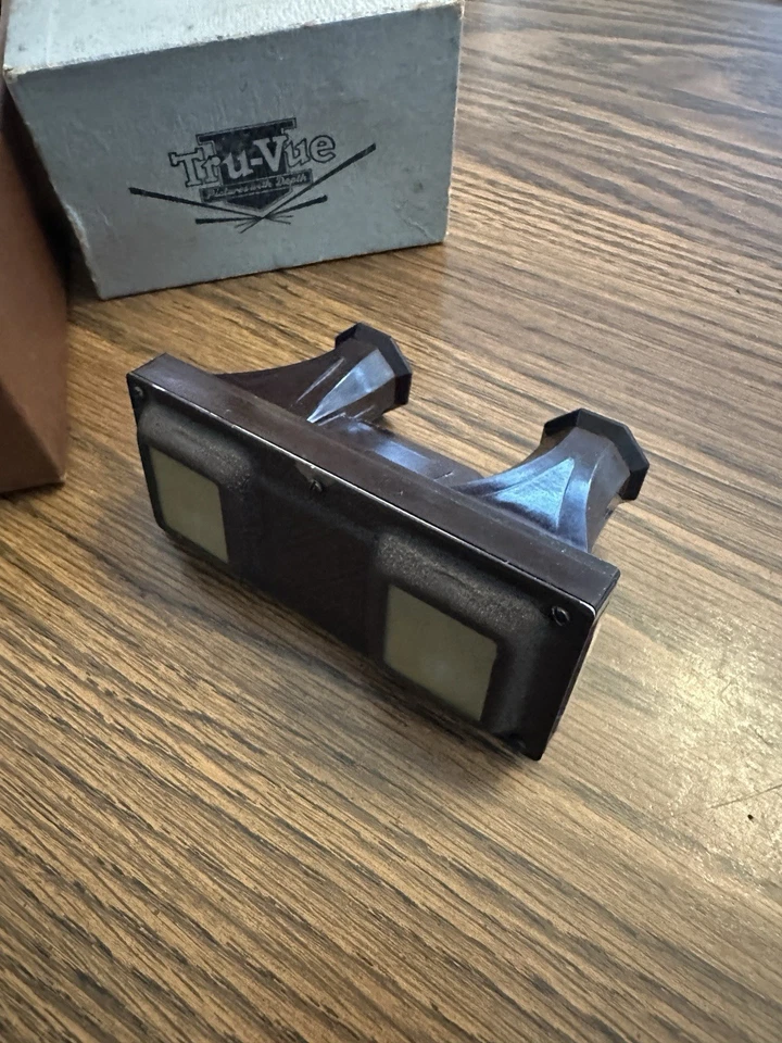 Tru-Vue Two Viewers with 60 Film Slides 1 Inlaid Wood Box and Original Box - Image 3 of 4