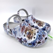 Zuecos Crocs Realtree Aspect Azul Marrón Atmósfera Camuflados Mujer Talla 7 Zapatos Nuevos con Etiquetas