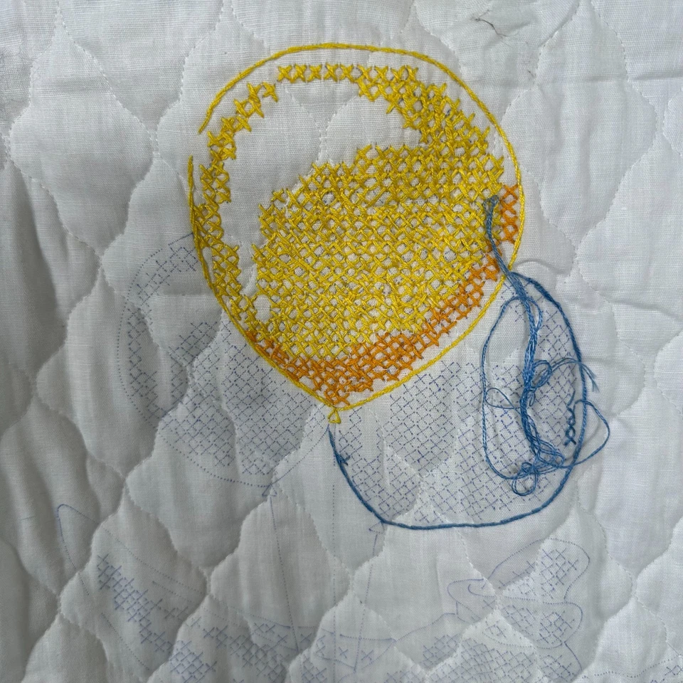 Vintage Stamped Cross Stitch Disney Paragon Dumbo Crib Quilt Kit #0951 42"x30" - Image 3 of 4