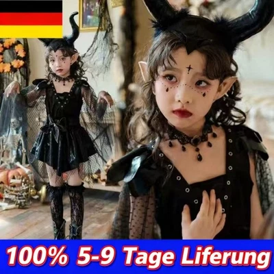 Mädchen Cosplay Teufel Kostüm Kleid Buch Festival Party Karneval Weihnachten 6Zu - Bild 1 von 4