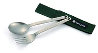Snow Peak Lightweight Green Titanium Cutlery Set Japan New Y860251