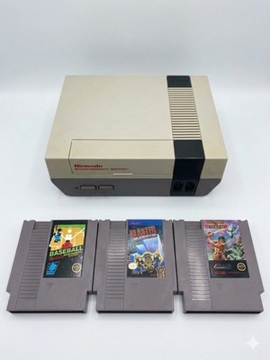 Nintendo Entertainment System Console with 3 NES Games Sports Action/Adventure