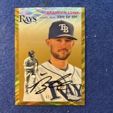 Topps 2023 Chrome Platinum Brandon Lowe Gold Refractor 45/50 Rays Card