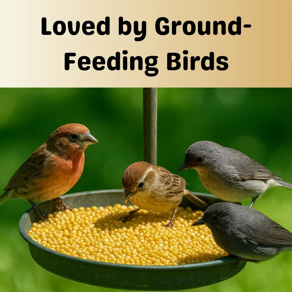 White Proso Millet Seeds for Birds - 10 lbs Unhulled, Bulk Wild Bird Seed, Id... - Image 3 of 4
