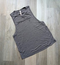 Lululemon Vest Top Women's Size UK 10 Grey Positivity Tank Top Gym Yoga Running