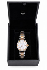 Bulova Marine Star 98R234 Two Tone Diamond Accent Women's Watch w/ Box