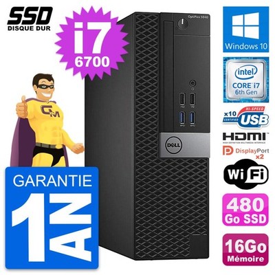 PC Dell OptiPlex 5040 SFF Intel I7-6700 RAM 16GB SSD 480GB HDMI Windows 10 Wifi