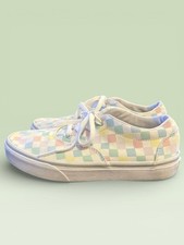 Vans Missy Doheny Canvas Lace-Up Shoes Pastel Checkered Sneakers Big Kid Sz 2.5