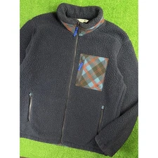 JW Anderson Uniqlo Navy Blue Deep Pile Sherpa Fleece Large Jacket