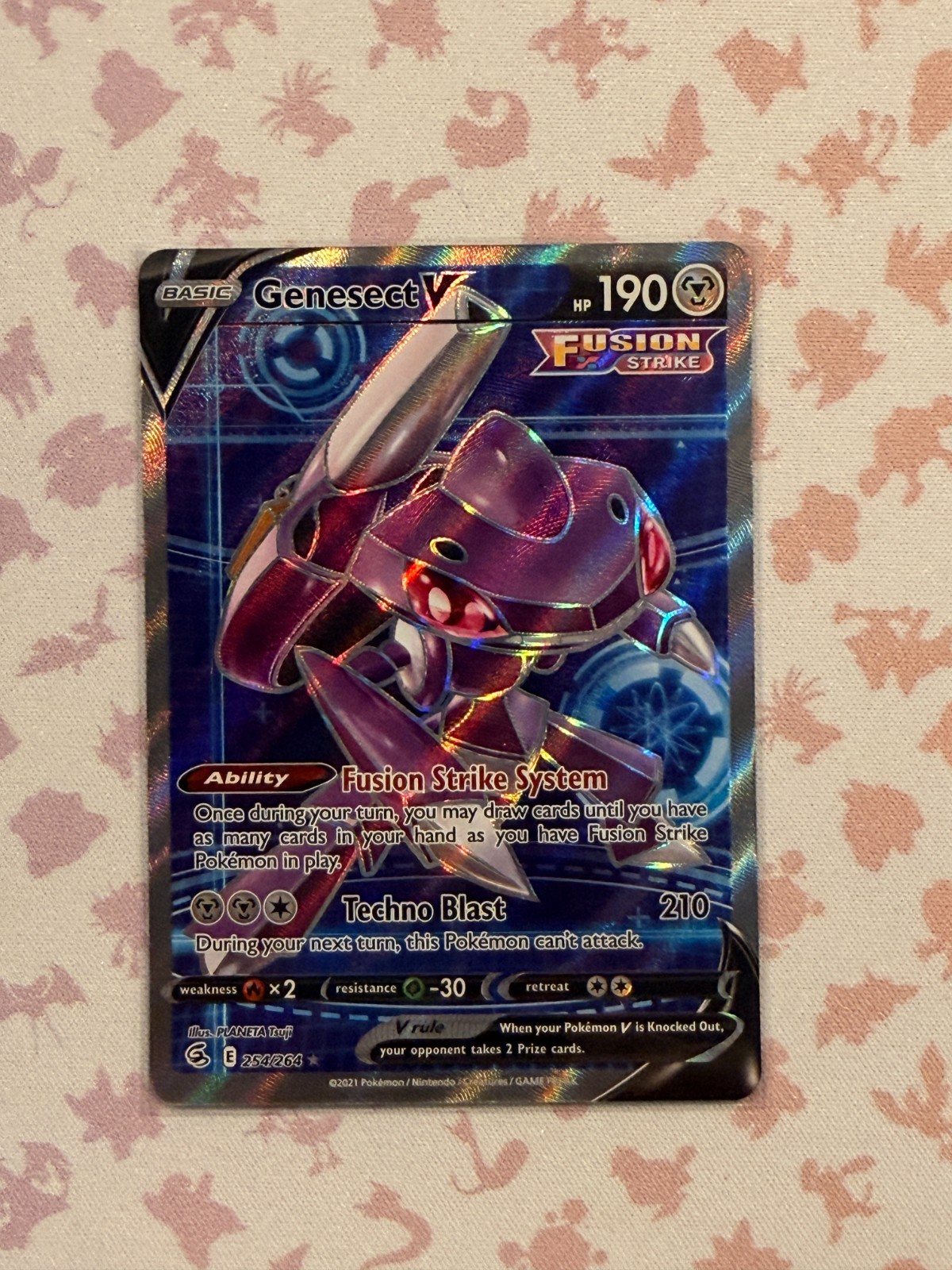 Genesect V (Full Art) 254/264 Swsh08: Fusion Strike Holo - NM