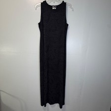 I.N. Studio Womens Vintage 90s Paisley Maxi Dress Black Silver Sleeveless Sz 12