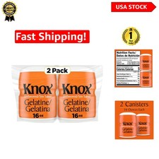 Versatile Unflavored Gelatin 2 Canisters - 32 Oz Total, Ideal for Healthy Treats