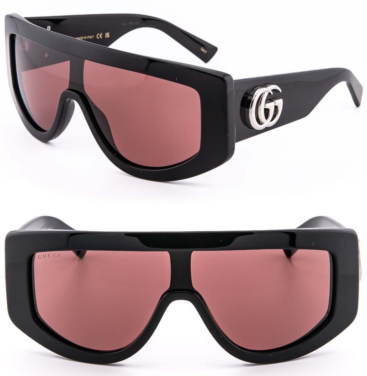 GUCCI GG1950S Black Red 1950 GG Logo Oversized Geometric Mask
