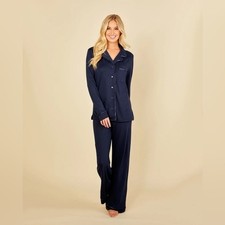 Cosabella Bella Relaxed Long Sleeve Top  Pant Pajama Set Navy nwt 1X XL