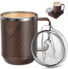 16oz Heated Coffee Mug With Flat Bottom for Rapid Heating, Stainless Steel Cu...