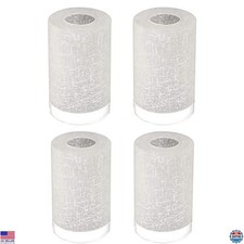 4 Pack White Linen Frosted Glass Lamp Shade Covers, 5.9in Height, 3.9in Premium