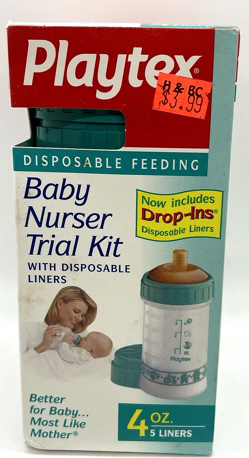 Playtex Baby Nurser Tria Kit 4 oz Bottle Kit Disposable Liners 1996 VTG Vintage