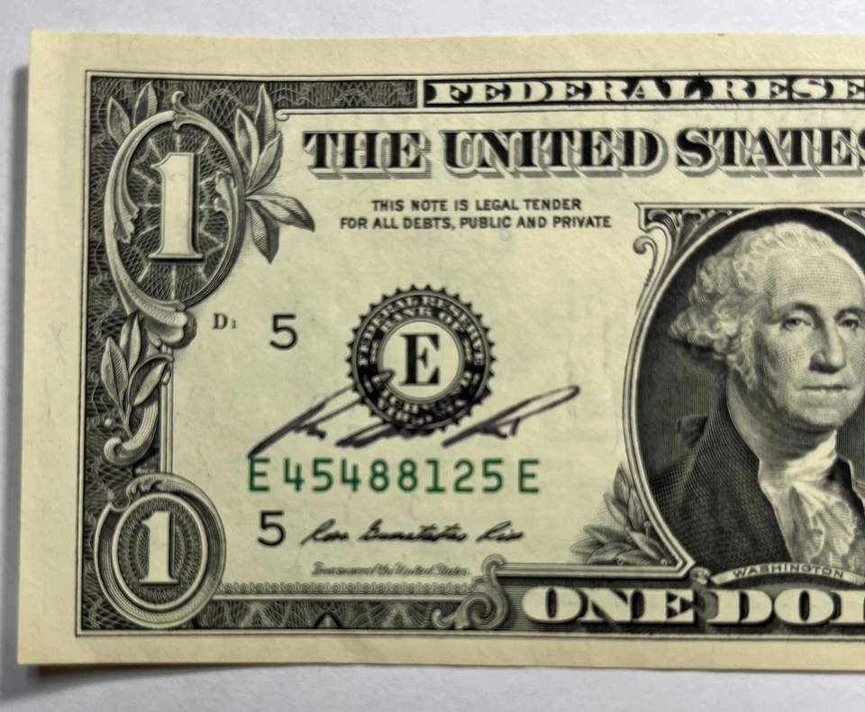 $1 Bill 2009 - Rosa Gumataotao Rios Autographed Federal Reserve Bank  - Image 3 of 4