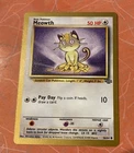 MEOWTH GOLD Border Pokemon Card 56/64 1999 JUNGLE Fruit TCG Original Vintage