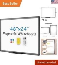 Magnetic Dry Erase Board 48x24 - Includes Eraser, Markers  Mounting Accessories