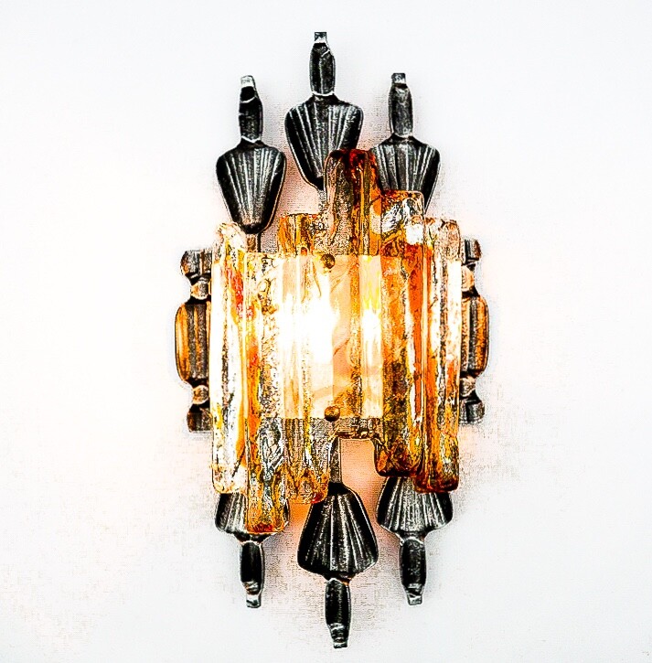 Pair (2) of Original BRUTALIST Wall Sconse by Tom Ahlström & Hans