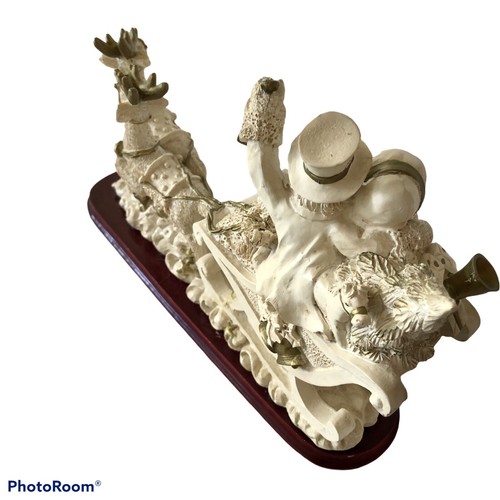 Sleigh Ride Carole Singing Ceramic Christmas Centerpiece Mantlepiecd Stunner - Picture 4 of 6