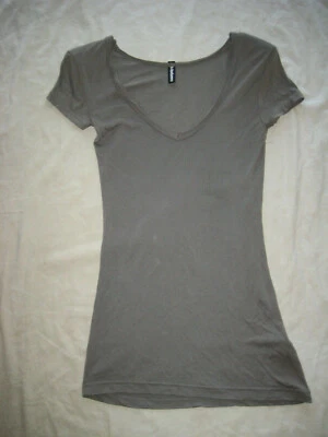 VINTAGE Minikleid STREINGRAU glänzend kurzarm MADONNA VISKOSE Schulterpolster S - Bild 1 von 4