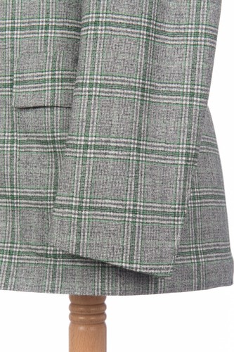 $2395 D'AVENZA Gray Wool Cashmere Windowpane Jacket Sewn in Italy 40 US / 50 EU - Picture 5 of 9