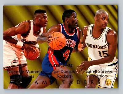 1994-95 Fleer #3a Dikembe Mutombo / Joe Dumars / Latrell Sprewell ERR TL