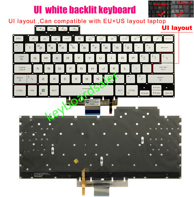White US backlit keyboard For Asus ROG Zephyrus G15 GA503 GA503QR G16 M16 GU603