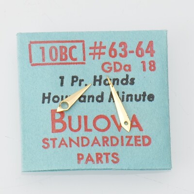 Genuine Bulova 10BC GDA 18 Hour & Minute Watch Hands #63-64 NOS Original (C4D4)