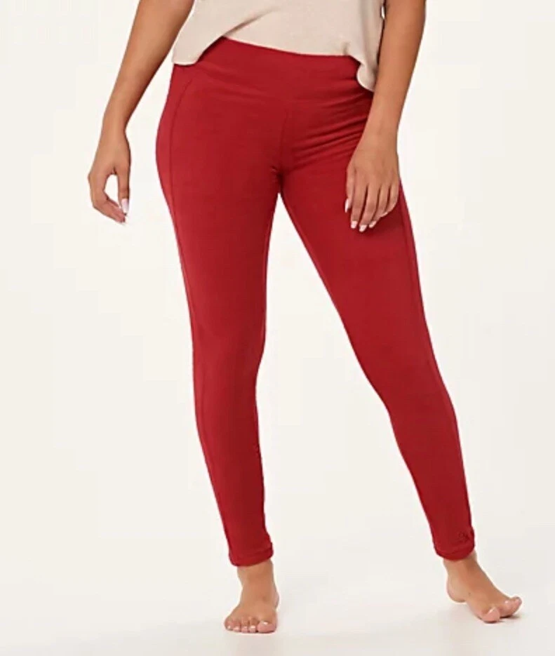 Cuddl Duds Fleecewear Stretch Leggings Deep Red Medium A342094