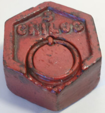 VECCHIO PESO PER BILANCIA - 5 KG-ANTICO-PESO ESAGONALE-FERMACARTE-FERMAPORTA