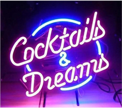 Cocktails and Dreams Glass Neon Signs Beer Bar Club Bedroom