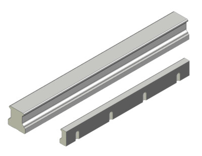 Führungsschiene HRCU15 mit Gewinde für Linearführungen mit Kugeln