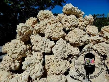 100 lbs Assorted Size Dry Reef Rock Aragonite Base, Porous Aquariums Live
