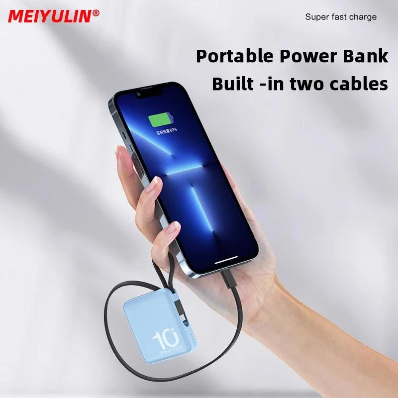 Portable 10000mAh Mini Power Bank - Dual USB 10W Fast Charging in Multicolor