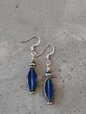 Cobalt Blue Elegant Drop Earrings 