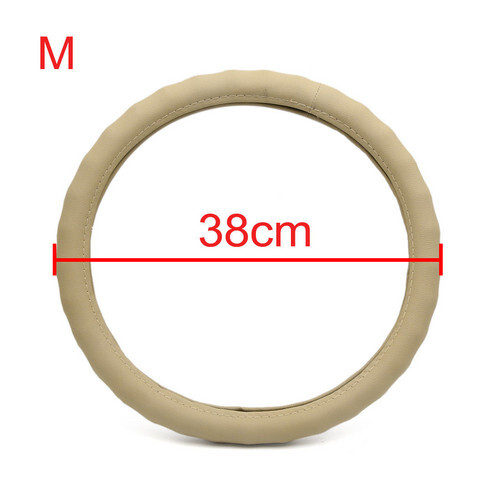 Kit de costura envolvente de cubierta de volante de cuero genuino beige hágalo usted mismo para automóvil 38 cm EE. UU. - Imagen 10 de 11