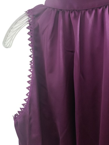 Max Studio London Beet Satin Tie Neck Sleeveless A-Line Dress Sz M. - Picture 5 of 11