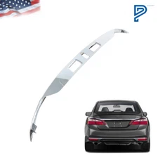 For Honda Accord 16 17 Rear License Garnish Trim Trunk Molding Aluminum+Plastic