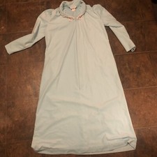 Sears At Home Wear Medium Vintage 60s Or 70s Blue House Coat Nightgown W/ zipper