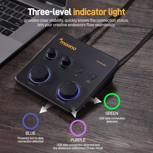MAONO USB Audio Interface for PC: Interface with XLR Input 24-bit/192kHz Rout... - Picture 6 of 9