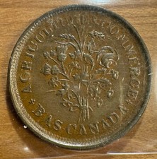 LC 32B, BR 692 Bouquet Sou 1/2 penny token , ICCS AU50