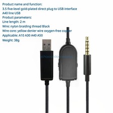 Audio Cable for Logitech Astro A10 A40 7.1 Headphone USB