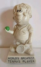 Tennis Novelty Figure Worlds Greatest Player 1973 Wallace Berrie & Co. Award 6” 