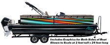 Glowing Colors Diagonal Stripe Graphic Kit Decal Fishing Boat Wrap Pontoon Vinyl